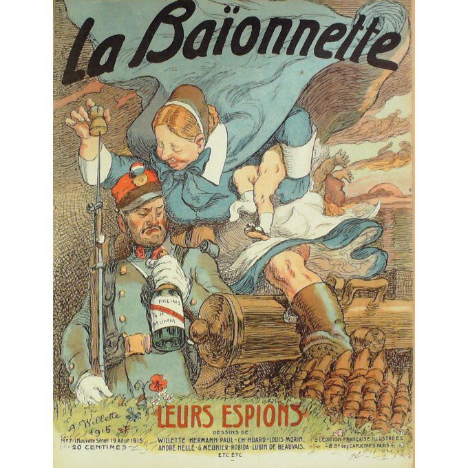 La Baionnette 1915 n°007 (Leurs espions) WILLETTE-HUARD-HERMANN ROBIDA
