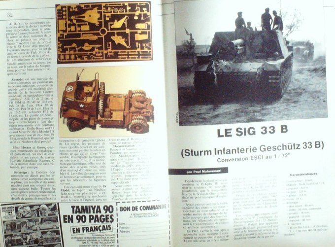 Histoire & Maquettisme 1989 # 7 Usine Tamiya Tank Sig 33B FW 44 Stieglitz Hélico Mammouth