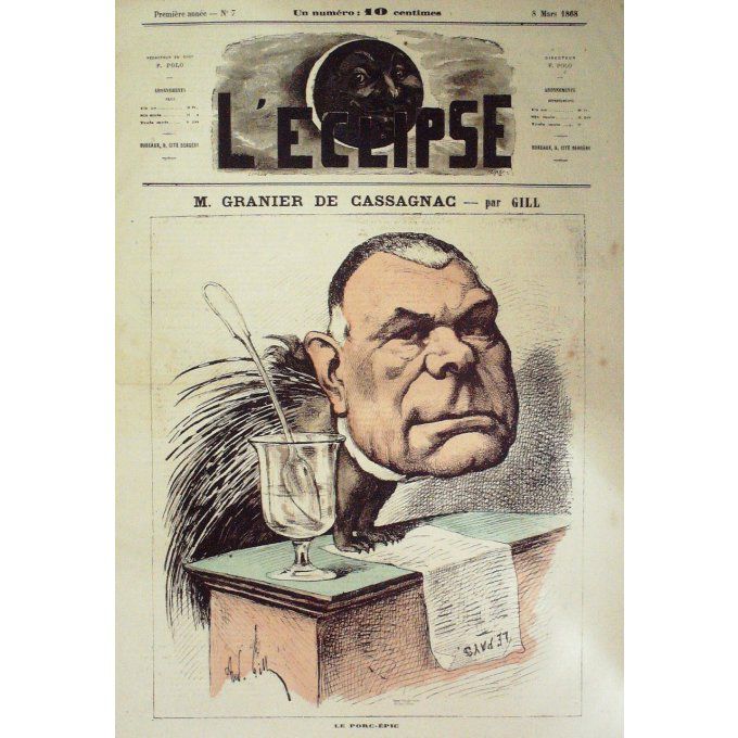 L'Eclipse 1868 n°07 GRANIER de CASSAGNAC n°PORC EPIC n°André GILL