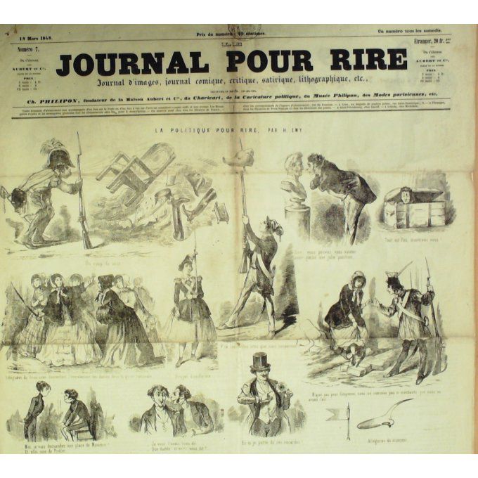 Le Journal pour RIRE 1848 n° 07 POLITIQUEMINISTERE EMY GUSTAVE DORE