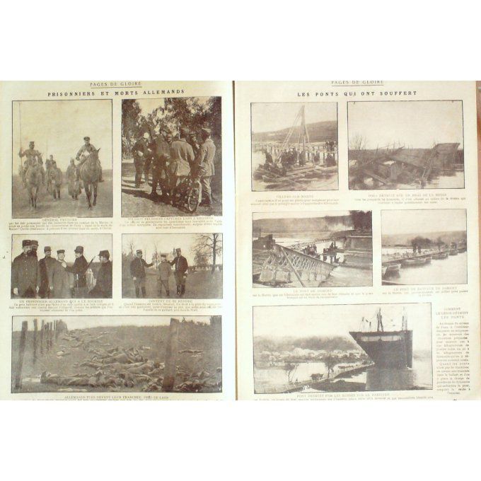 Pages de gloire 1915 n°07 DAMERY(51) DNIESTER ARRAS(62) VILLIERS(94)