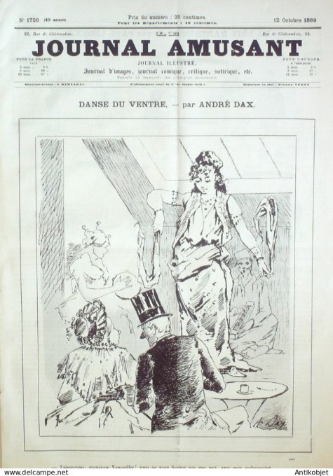 Le Journal Amusant 1889 # 1728 Au restaurant par Henriot