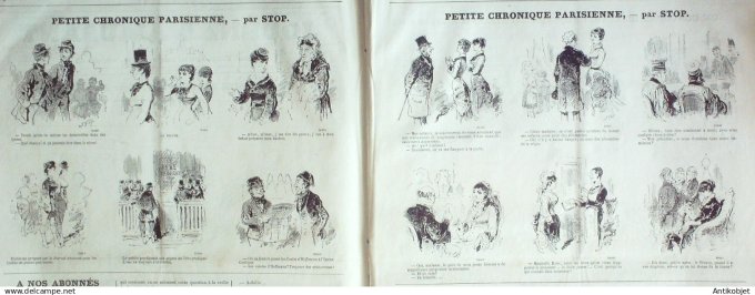 Le Journal Amusant 1880 # 1266 une soiree devant mon album par Mars