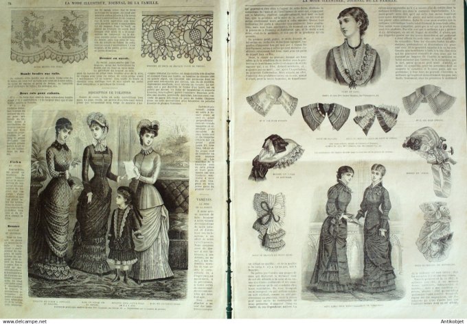 La Mode illustrée journal + gravure associée 1881 # 10