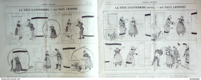 Le Journal Amusant 1889 # 1728 Au restaurant par Henriot