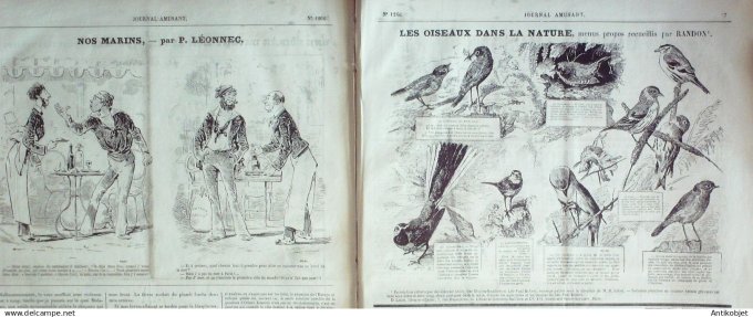 Le Journal Amusant 1880 # 1266 une soiree devant mon album par Mars