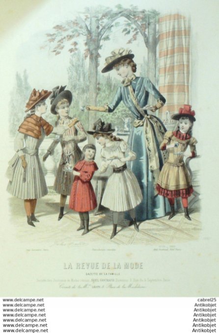 Gravure Mode La Gazette 1889 # 39 (Old Fashion plate)