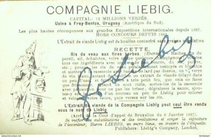 Chromo Liebig Sang  365 La guerre de Troie I (1892)