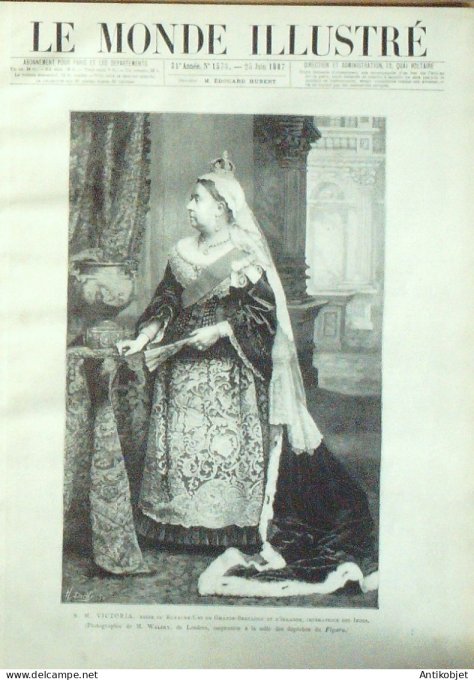 Le Monde illustré 1887 n°1578 Royaume-Uni reine Victoria Levallois-Perret (92)
