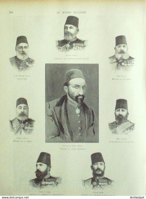 Le Monde illustré 1898 n°2170 Turquie Constantinople Abdul Hamid Rifaat Pacha Chakir Hassan Jérusale