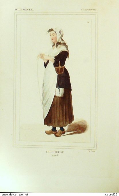 Portrait Tricoteuse de 1793  convention 18ème