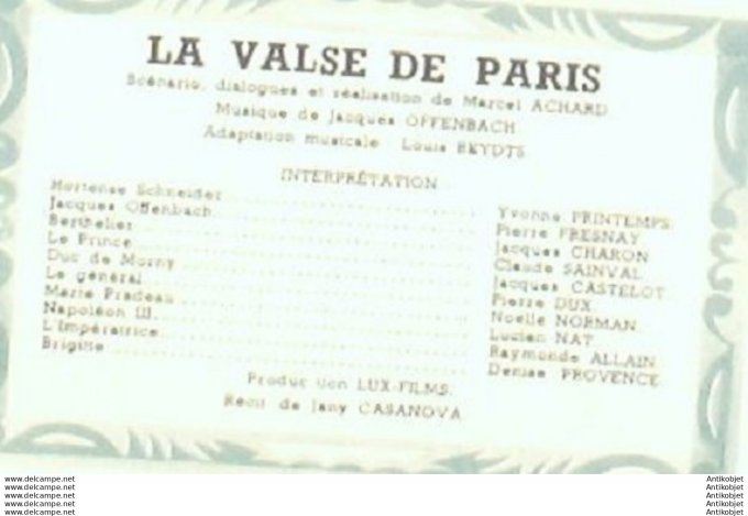 Mon Film 215 50-10- 4 La valse de Paris Yvonne Printemps Pierre Fresnay