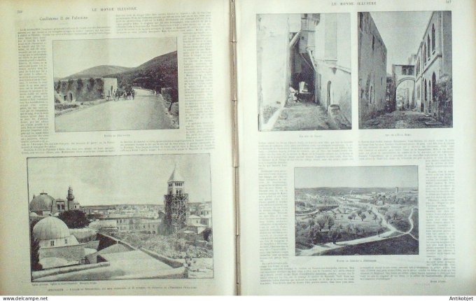 Le Monde illustré 1898 n°2170 Turquie Constantinople Abdul Hamid Rifaat Pacha Chakir Hassan Jérusale