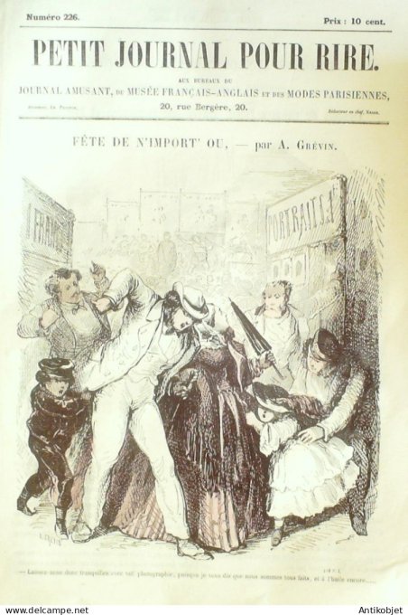 Petit journal pour Rire 1859 # 226 Fete de n'import ou Grevin