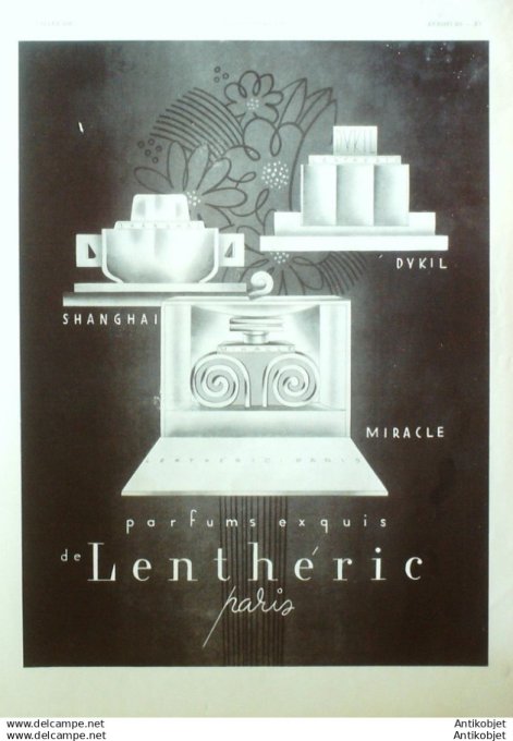 Publicite Cosmetique Lentheric 1937