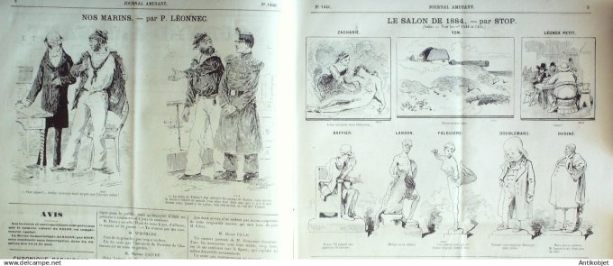 Le Journal Amusant 1884 # 1446 Papotage autour de la peinture par Mars