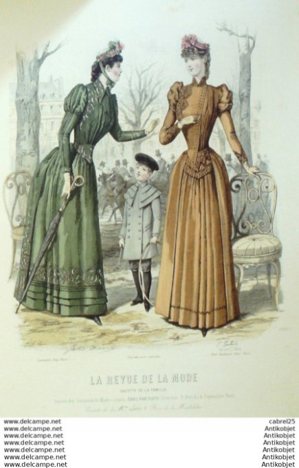 Gravure Mode La Gazette 1889 # 37 (Old Fashion plate)