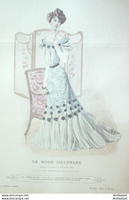 Gravure Mode illustree 1901 # 50 (Old Fashion plate) rare