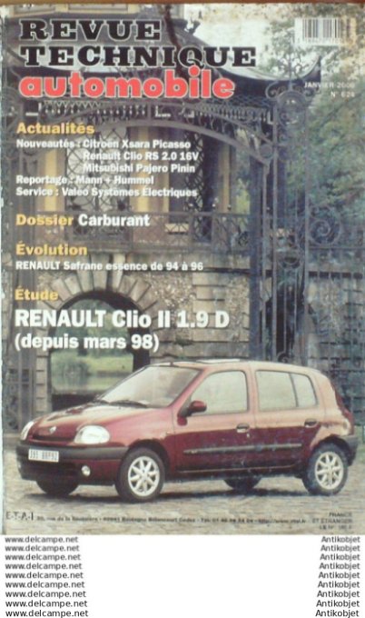 R.T Automobile Renault Clio II 1.9D Safrane Citroën Xsara   # 624