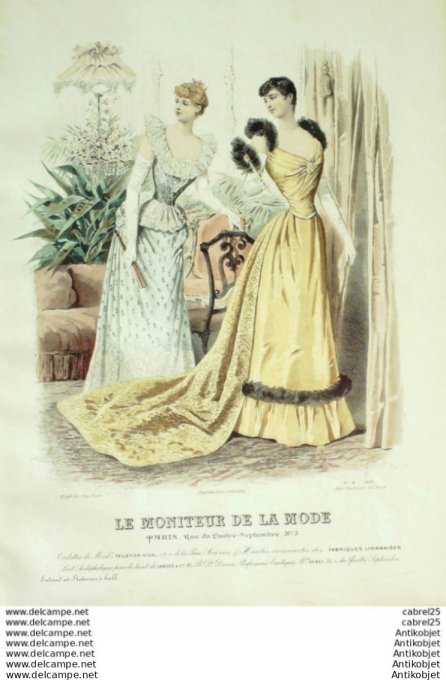 Gravure Mode Le Moniteur 1891 # 08 (Old Fashion plate)