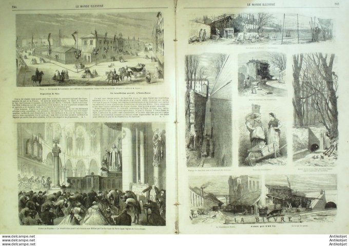 Le Monde illustré 1865 n°419 Ploouaret Morlaix (35) Nice (06) Darlington Durham Tchèquie Prague