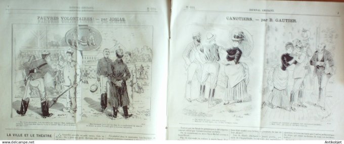 Le Journal Amusant 1885 # 1514 Pauvres volontaires par Josias