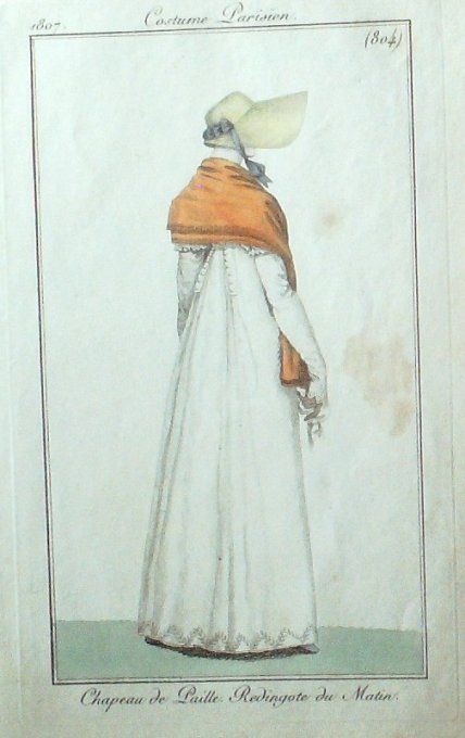 Gravure Mode Costume Parisien 1807 #  804 (eau forte old Fashion plate