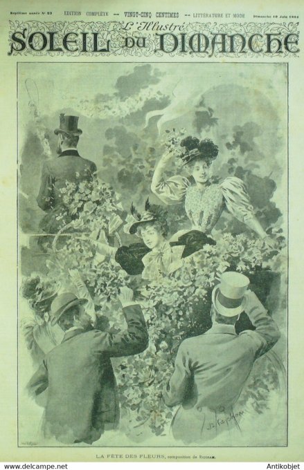 Soleil du Dimanche 1894 n°23 Fête des fleurs Rejcham Albert Sorel Paul Bourget