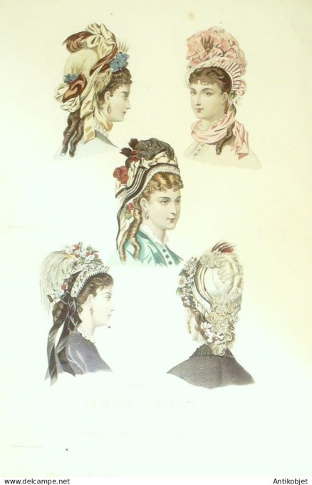 Gravure de mode La Mode illustrée 1877 n°13 (Maison Aubert)