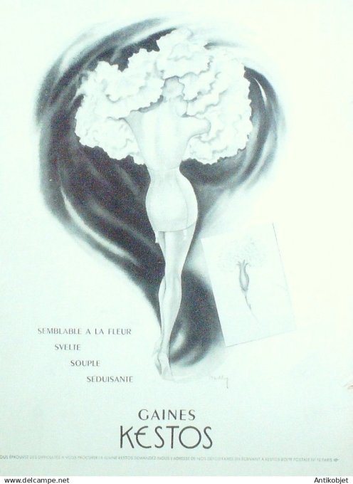 Publicité Lingerie Kestos Vahiné signée Hally 1955