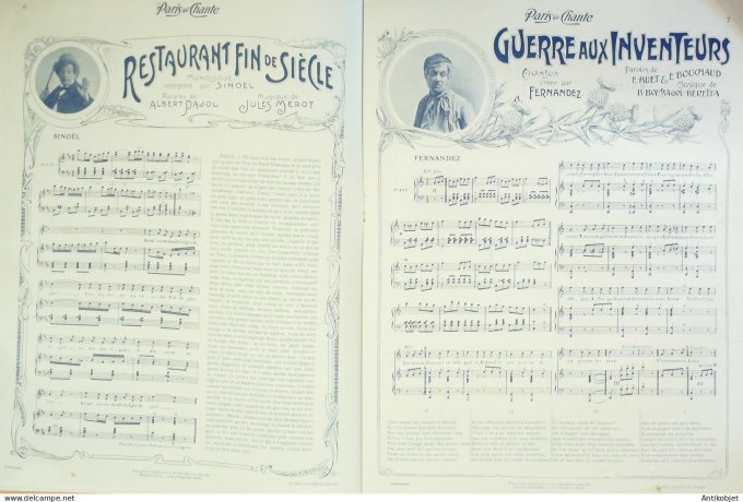 Paris qui chante 1904 n° 66 Regnard Rictus Mazert Sinoël Fernandez Granville