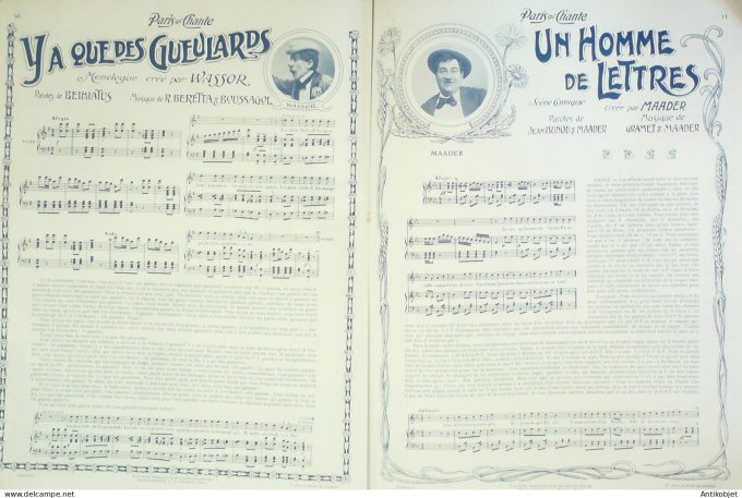 Paris qui chante 1904 n° 66 Regnard Rictus Mazert Sinoël Fernandez Granville