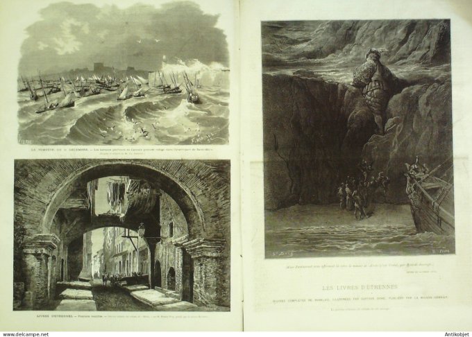 Le Monde illustré 1872 n°819 Calais (62) Cancale St-Malo (35) Ecole militaire tondage des chevaux