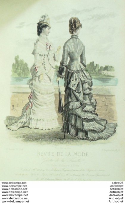 Gravure Mode La Gazette 1876 # 244 (Old Fashion plate)