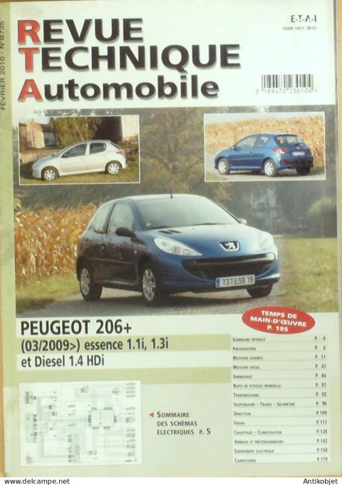 Revue Tech. Automobile 2010 n°B735 Peugeot 206