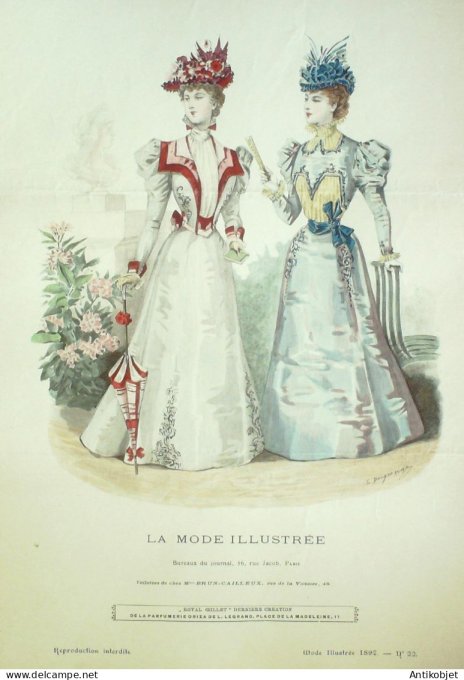 Gravure Mode illustree 1897 # 22 (Old Fashion plate) RARE