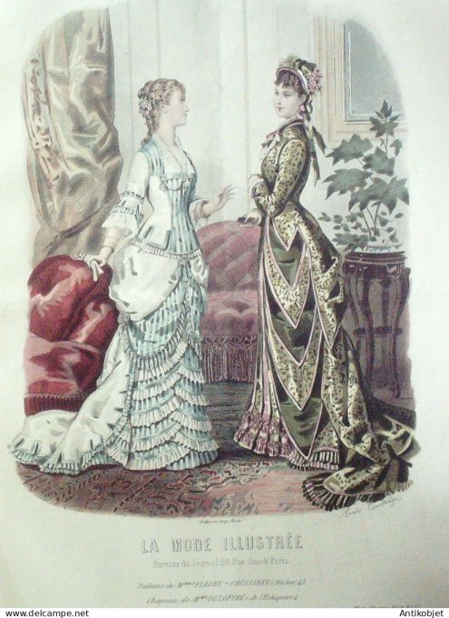 Gravure Mode illustree 1879 # 17 (Old Fashion plate)