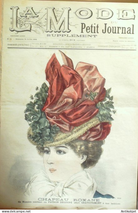 La Mode du Petit journal 1898 n°31 Chapeau Roxane Costumes dames