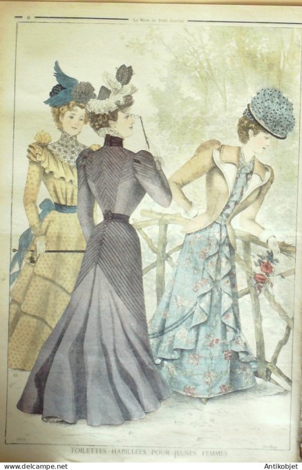 La Mode du Petit journal 1898 n°31 Chapeau Roxane Costumes dames