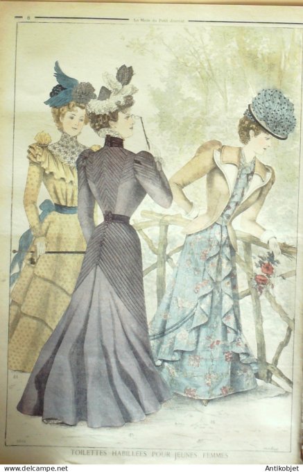 La Mode du Petit journal 1898 n° 31 Toilettes Costumes Passementerie