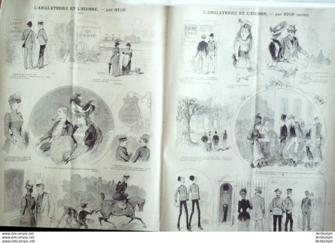 Le Journal Amusant 1891 # 1822 L'Angleterre et l'Ecosse par Stop Opera en prose par Henriot