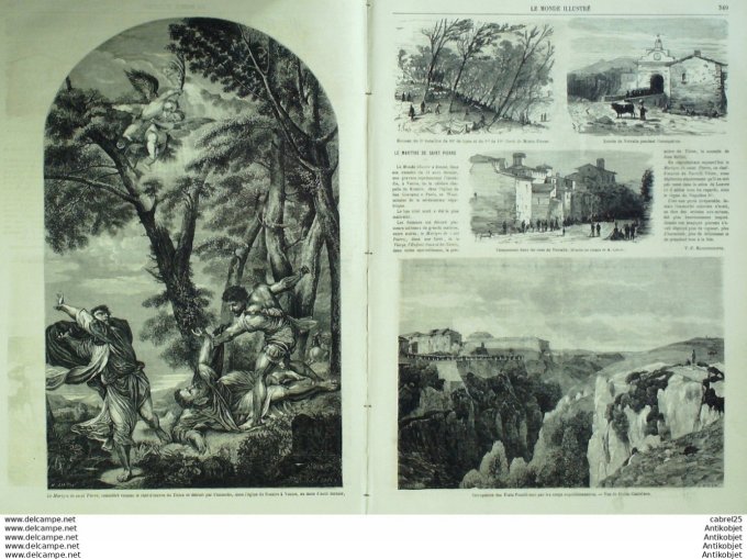 Le Monde illustré 1867 n°556 Italie Civita Castellane Vetralla Niger Tchiopo Calebar L'escaut (62)