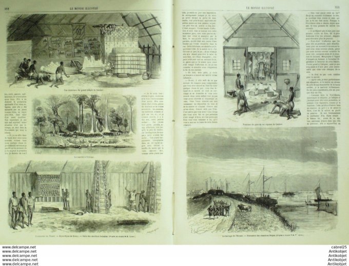 Le Monde illustré 1867 n°556 Italie Civita Castellane Vetralla Niger Tchiopo Calebar L'escaut (62)