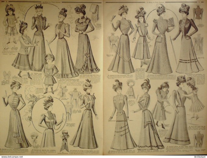 La Mode du Petit journal 1898 n° 31 Toilettes Costumes Passementerie