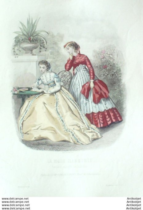 Gravure Mode illustree 1866 # 30 (Old Fashion plate)