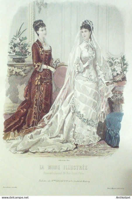 Gravure Mode illustree 1878 # 51 (Old Fashion plate)