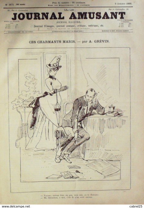 Le Journal amusant 1886 n° 1571 CIRQUE HENRIOT PROMENADE en TYROL STOP VOYAGE LEONNEC