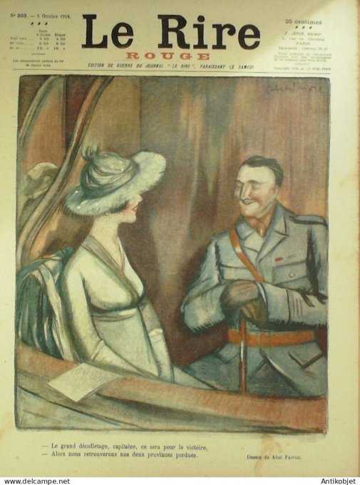 Le Rire Rouge 1918-10- 5 # 203 Journal humoristique Ed.Originale Marchand de marrons
