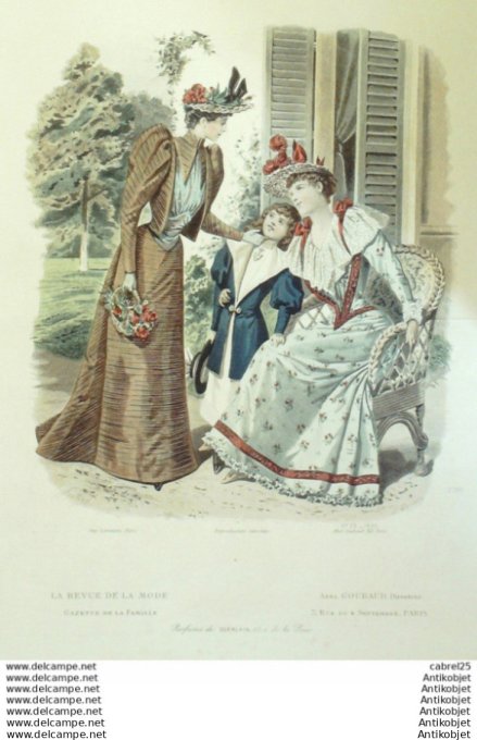 Gravure Mode La Gazette 1892 # 23 (Old Fashion plate)