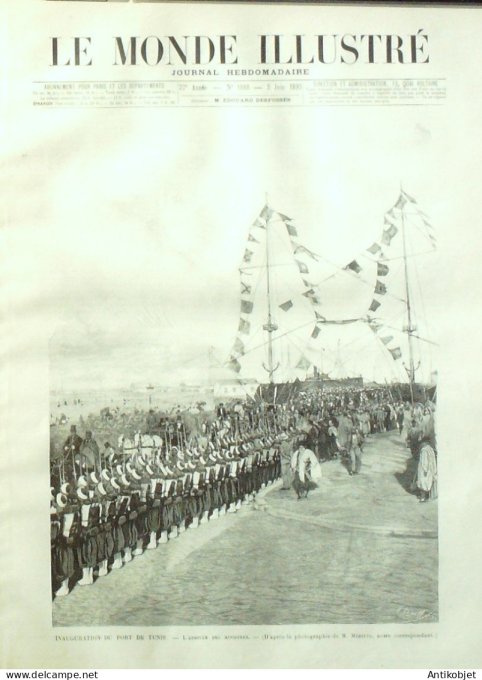 Le Monde illustré 1893 n°1888 Tunisie Tunis Méhara Bordeaux (33) Vélocipèdes Eckmuhl (29) Chicago